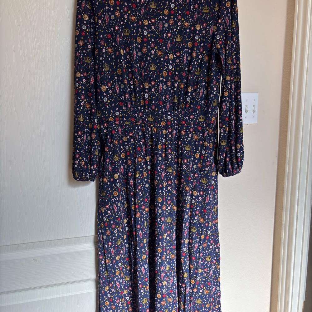 Boden Navy Floral Midi Dress